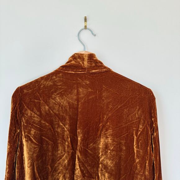 XCVI Velvet Open Pocket Cardigan Sweater in Copper M - Picture 7 of 8